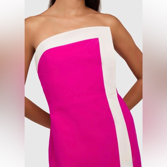 NWT Amanda Uprichard  Rhodes Dress in Hot Pink / White size XS - Picture 3 of 11